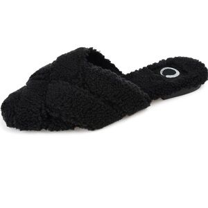 Journee Collection Sereena Black Faux Fur
Mules Slippers Sz 9 New With Box